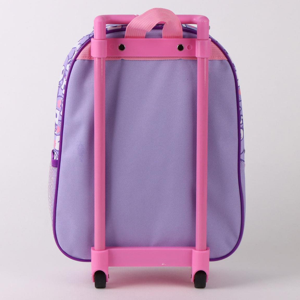 Zaino trolley per bambini Hello Kitty Kuromi 3D con ruote, in poliestere viola 2/6