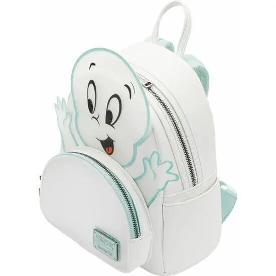 Zaino Casper Mini per adulti, in poliuretano, con spallacci regolabili, bianco. 2/3