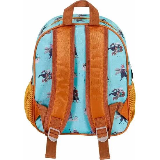 Zaino per bambini Grogu 3D con tasche laterali e cerniera - Blu 3/4