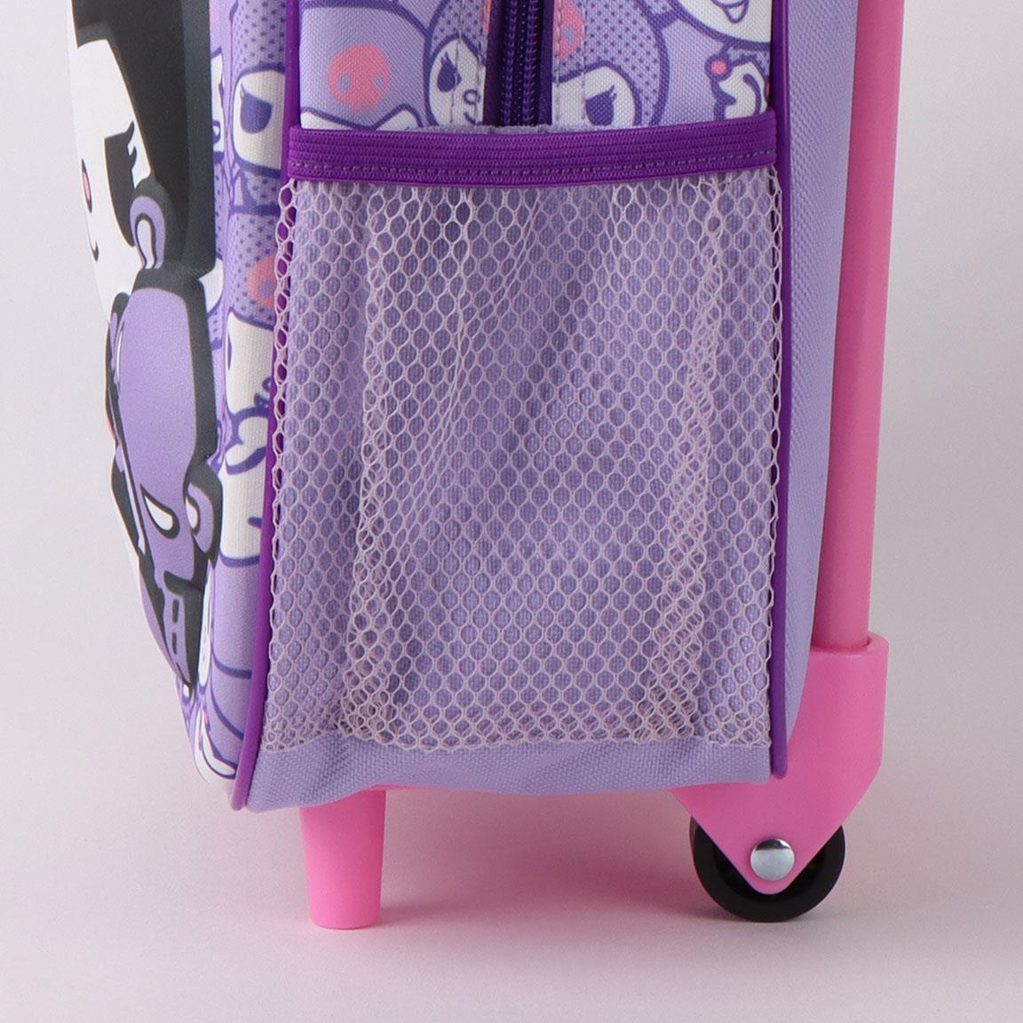 Zaino trolley per bambini Hello Kitty Kuromi 3D con ruote, in poliestere viola 5/6