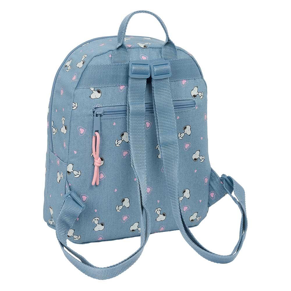 Mochila infantil Snoopy mini com bolso frontal e alças ajustáveis ​​- Azul 2/4