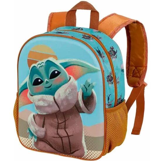 Zaino per bambini Grogu 3D con tasche laterali e cerniera - Blu 2/4