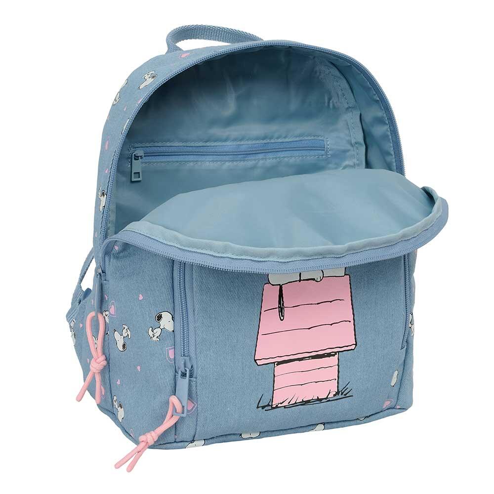 Mochila infantil Snoopy mini com bolso frontal e alças ajustáveis ​​- Azul 4/4