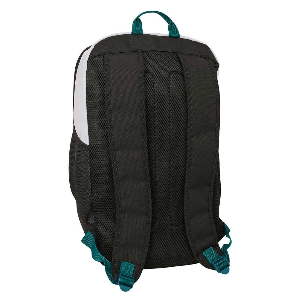 Mochila infantil Real Madrid com suporte para garrafa de água, branca e preta. 2/5