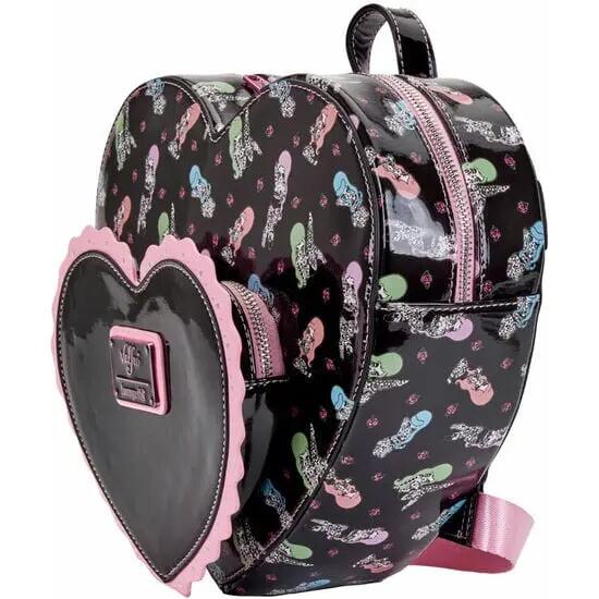 Mochila Lucy Tattoo Valfré para adultos com estampa de coração e zíper preto e 3/4