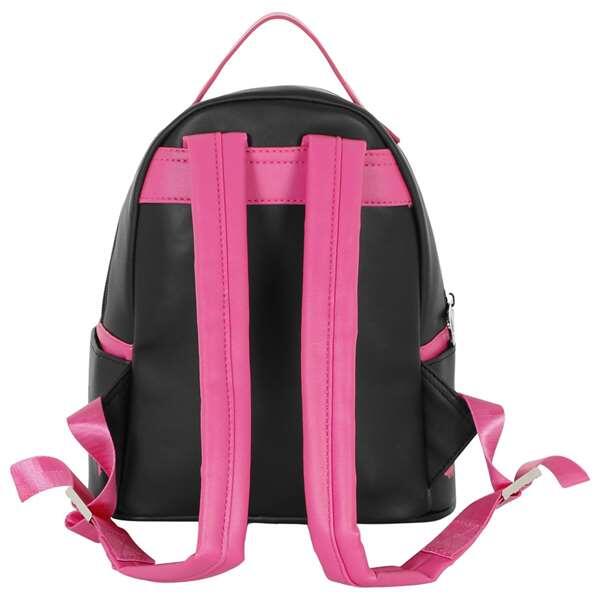Mochila infantil Kuromi Hello Kitty com bolso frontal, 25 cm, preta e rosa. 3/3