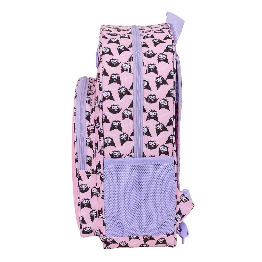 Mochila escolar infantil Kuromi adaptável a carrinhos com bolso frontal rosa 3/3