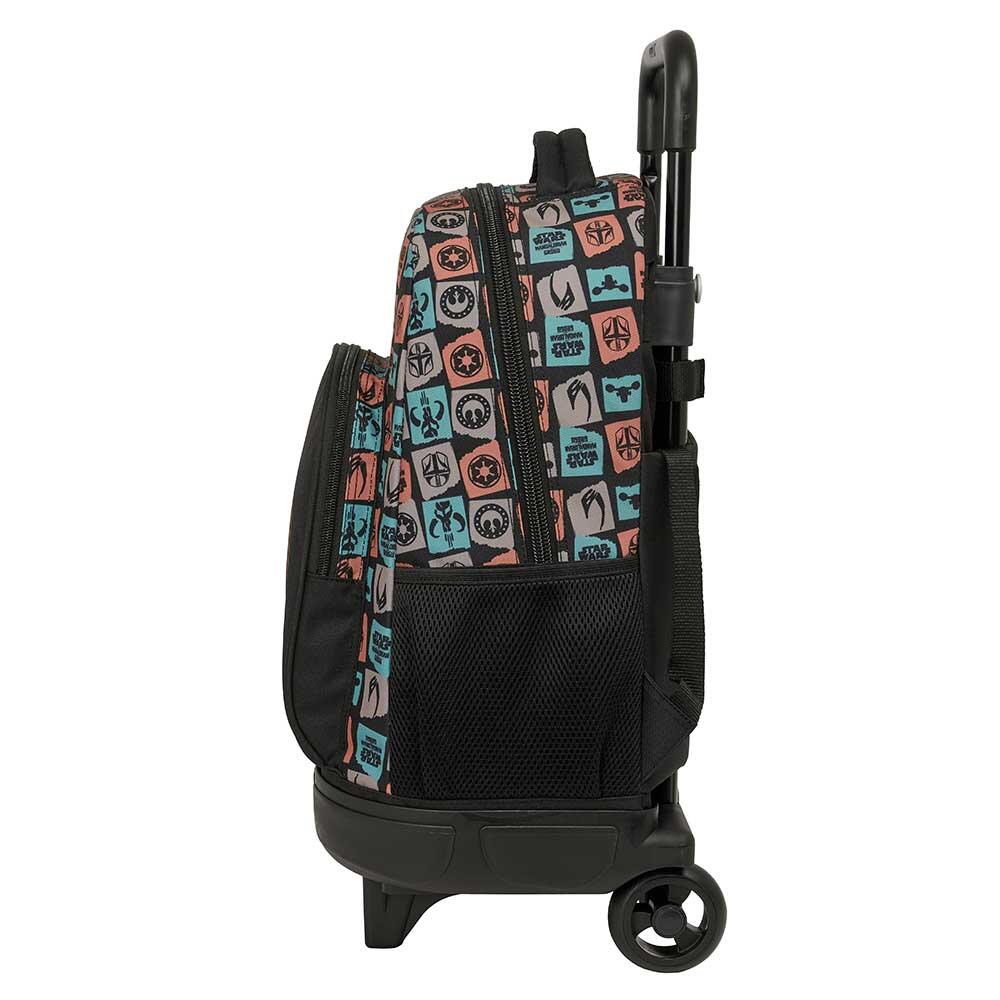 Mochila escolar infantil Mandalorian & Grogu com rodas e carrinho removível 3/3