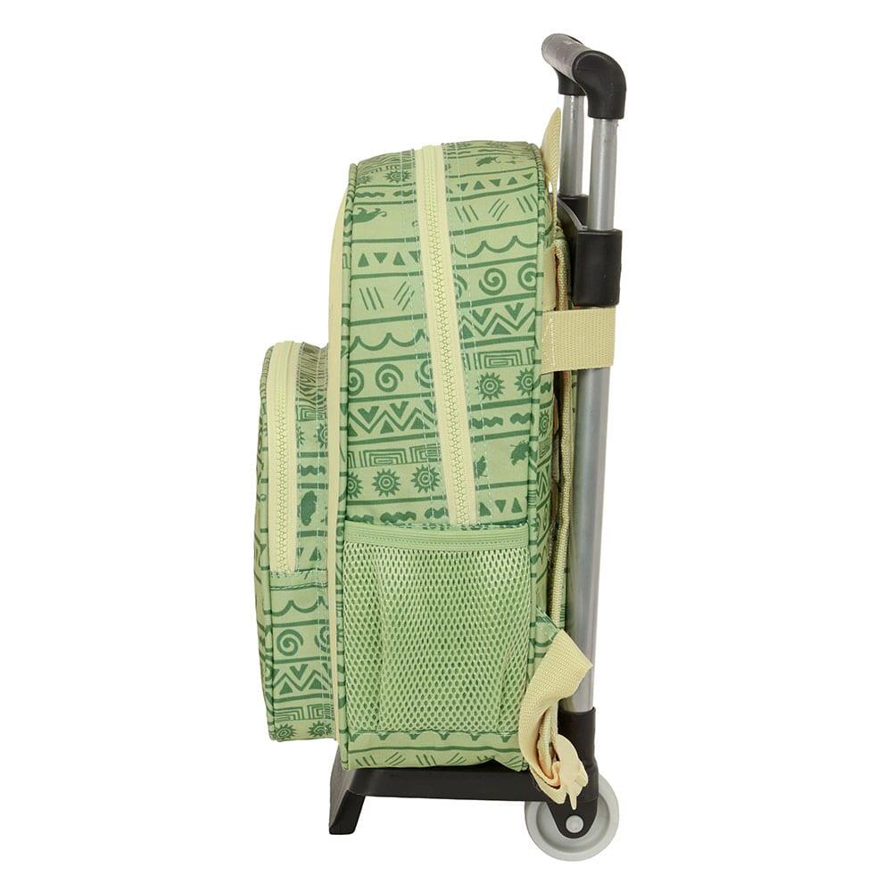 Mochila escolar infantil Mufasa com rodinhas e porta-garrafa (verde) 3/3