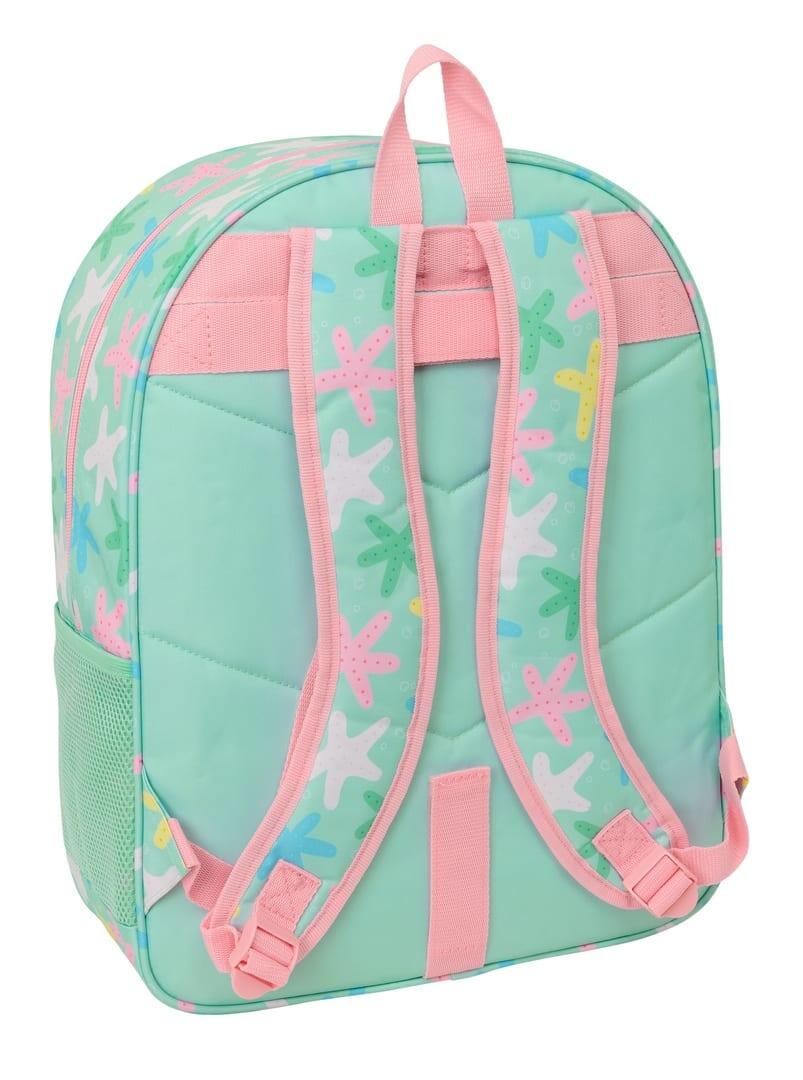 Mochila escolar infantil com estampa de estrelas, adaptável a carrinhos de 2/3