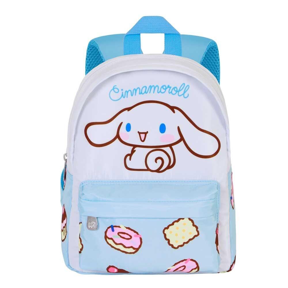 Mochila infantil Cinnamoroll Hello Kitty de 27 cm com bolso frontal azul 2/3