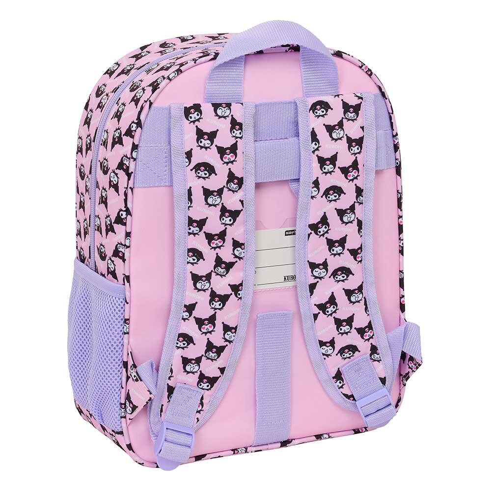 Mochila escolar infantil Kuromi adaptável a carrinhos com bolso frontal rosa 2/3