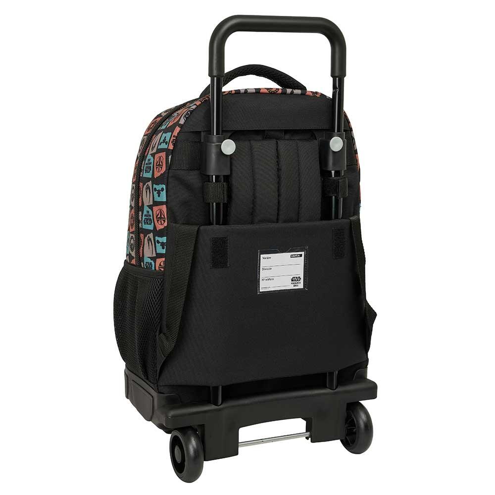 Mochila escolar infantil Mandalorian & Grogu com rodas e carrinho removível 2/3