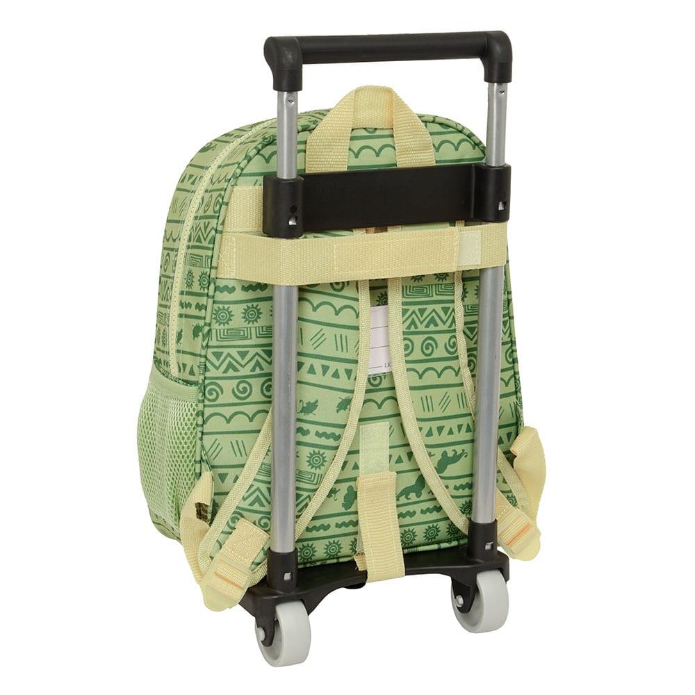 Mochila escolar infantil Mufasa com rodinhas e porta-garrafa (verde) 2/3