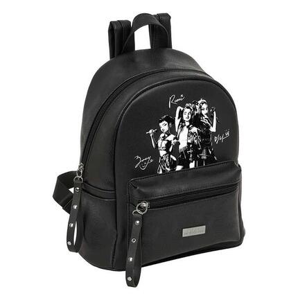 Mini K-Pop Dämonenjäger Kinderrucksack mit Vordertasche – Schwarz