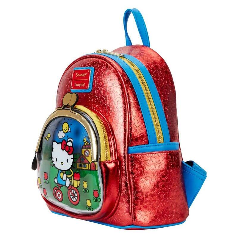 Mochila infantil Hello Kitty de 50º aniversário com alças ajustáveis, vermelha 2/4