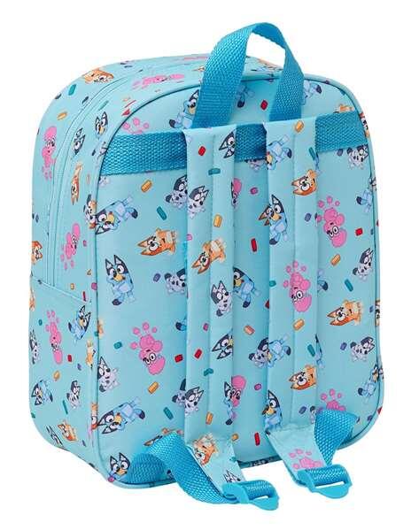 Bluey 3D Kinderrucksack mit Reißverschluss und Flaschenhalter, Hellblau 3/5