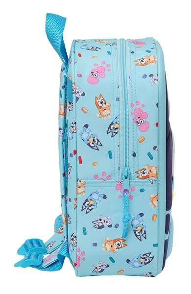 Bluey 3D Kinderrucksack mit Reißverschluss und Flaschenhalter, Hellblau 4/5