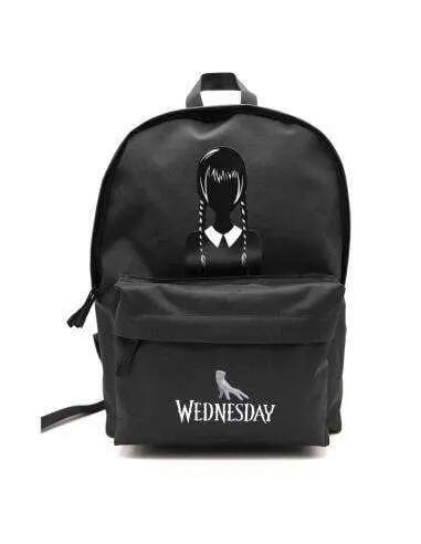 Mochila infantil Wednesday em poliéster com compartimento para laptop e bolso 3/5