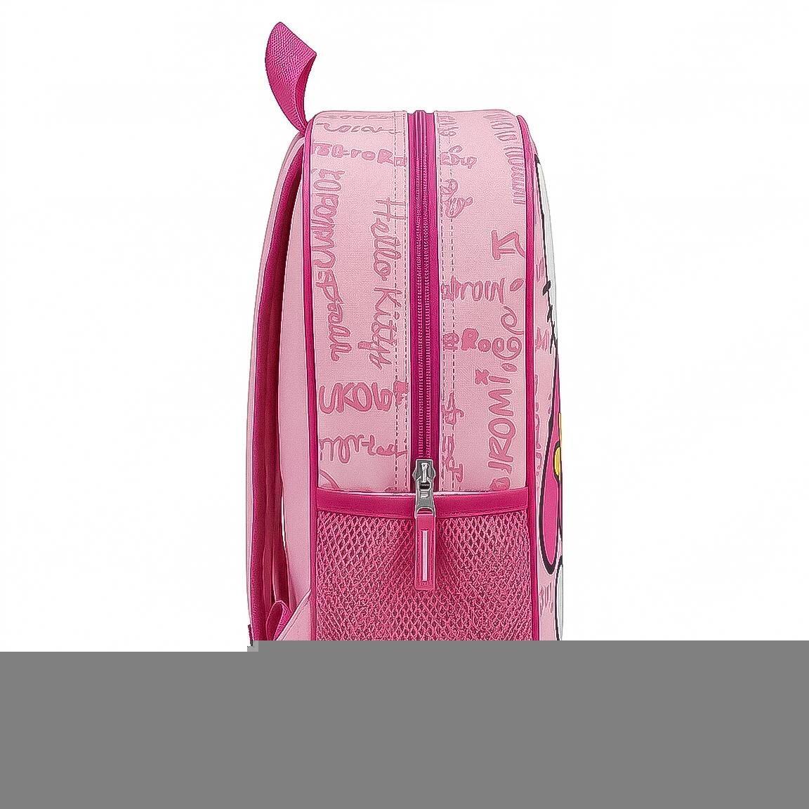 Zaino per bambini Hello Kitty 3D in poliestere rosa ed EVA con cerniera 3/6