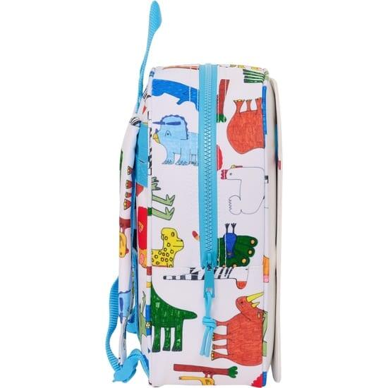 Mochila infantil para berçário da Algo de Jaime, adaptável a carrinho, branca. 3/5