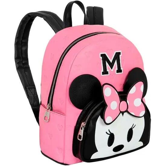 Mochila infantil da Minnie Mouse com bolso frontal e zíper - Rosa 3/4