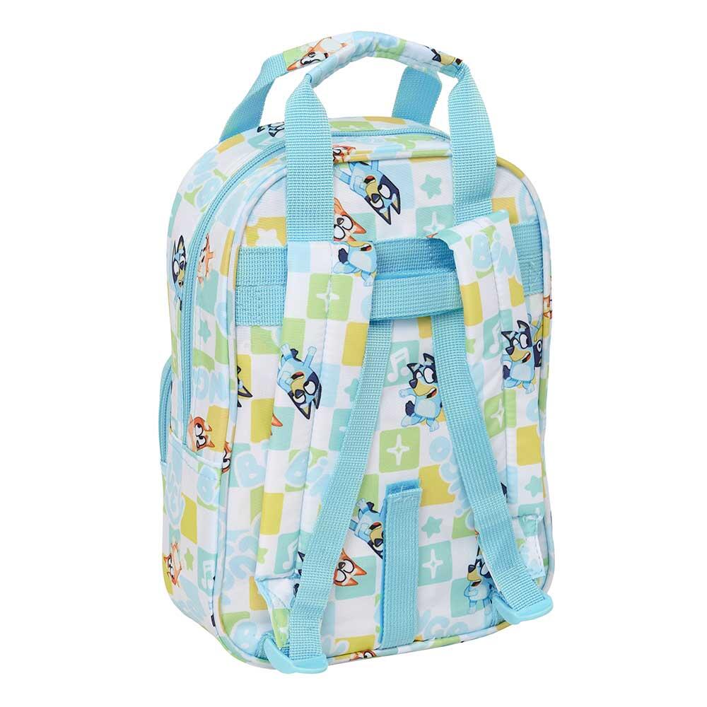 Mochila infantil Bluey com bolso frontal e alças acolchoadas, azul claro 2/3