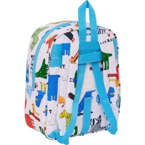 Mochila infantil para berçário da Algo de Jaime, adaptável a carrinho, branca. 2/5
