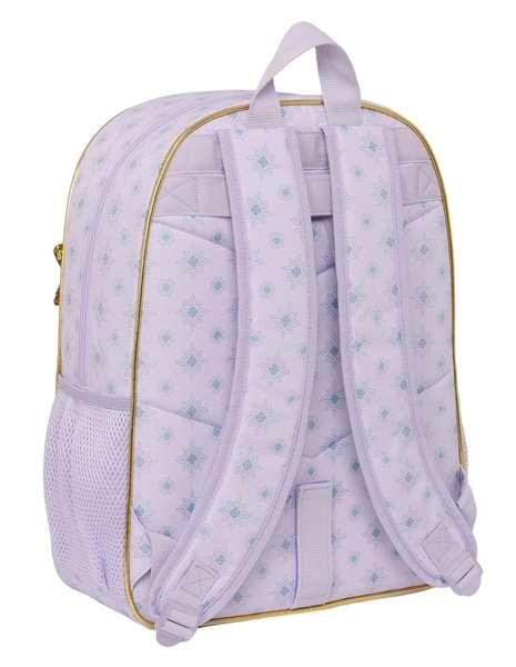 Mochila escolar infantil Wish, adaptável a carrinhos, com bolso frontal, lilás. 2/6