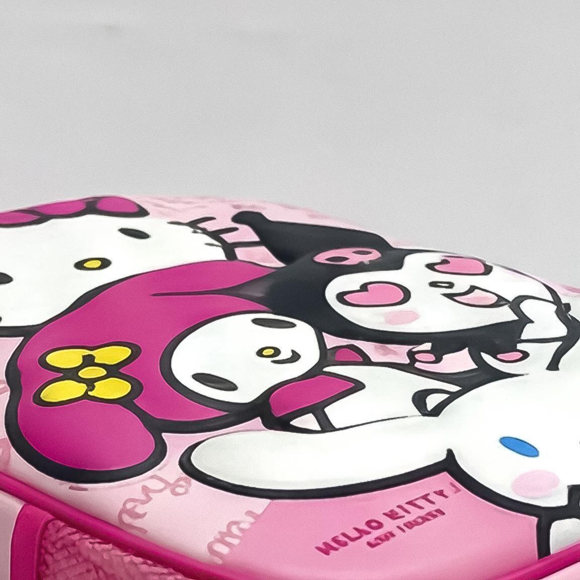 Zaino per bambini Hello Kitty 3D in poliestere rosa ed EVA con cerniera 5/6