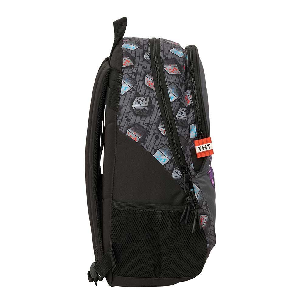 Sac à dos scolaire Minecraft pour enfants, adaptable à un chariot, avec 3/3