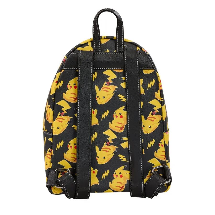 Mochila infantil Pokémon Pikachu com bolso frontal, preta e amarela 3/4