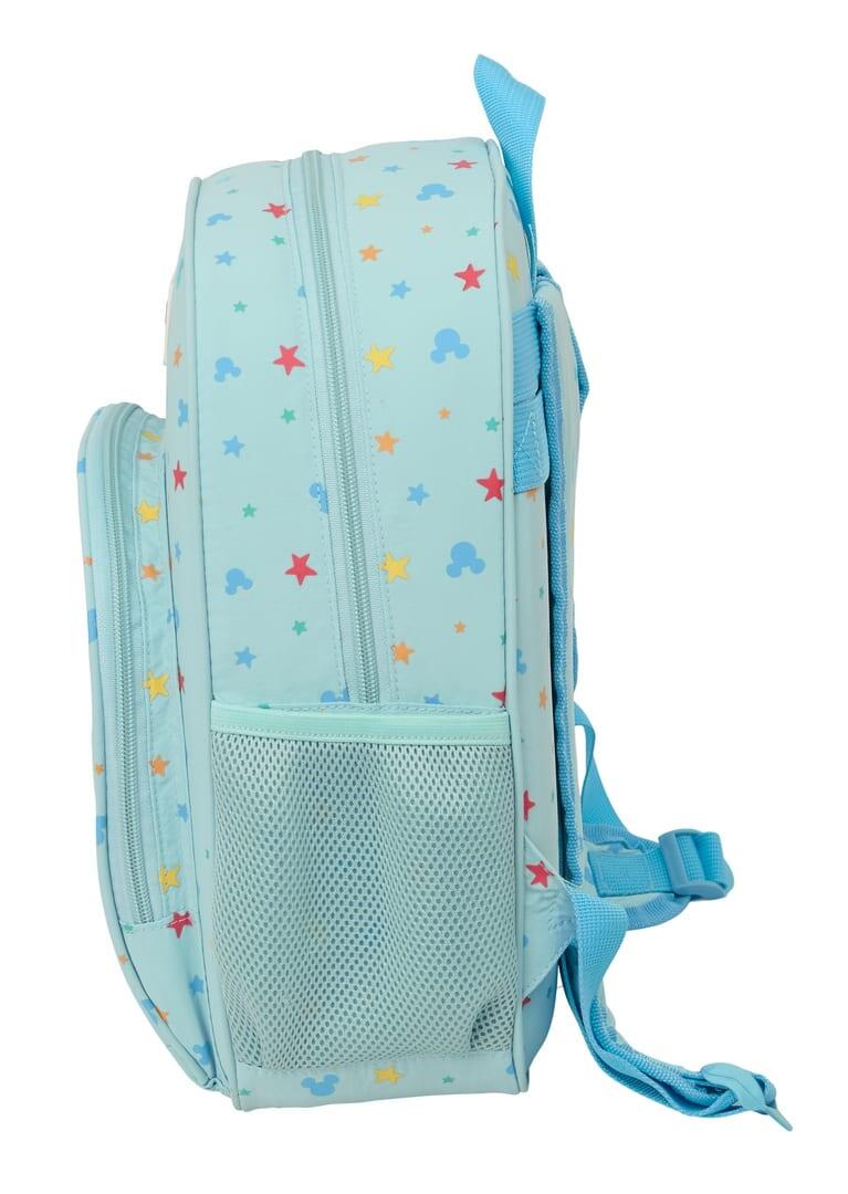 Mochila infantil Mickey Mouse para bebês, adaptável a carrinhos de bebê, com 3/3