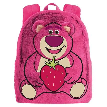 Sac à dos en peluche Lotso Toy Story pour enfants avec fermeture éclair - Rose