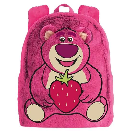 Sac à dos en peluche Lotso Toy Story pour enfants avec fermeture éclair - Rose