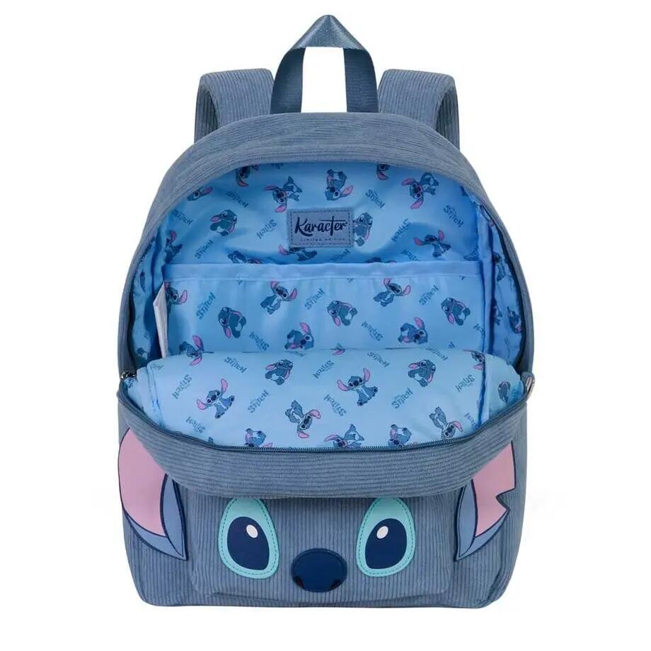 Mochila infantil Stitch com bolso frontal e alças ajustáveis ​​- Azul 2/4