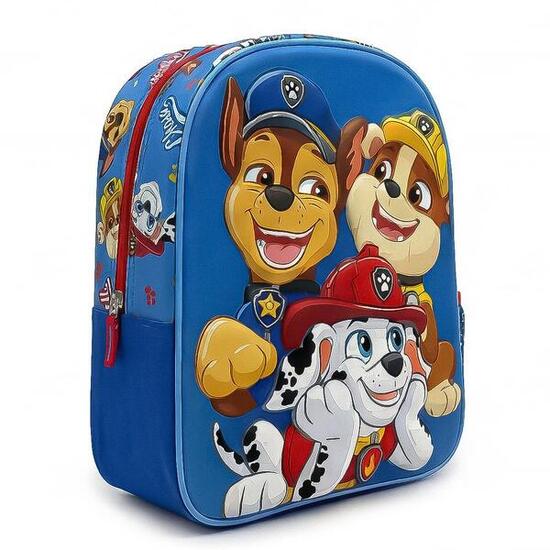 Mochila Escolar con Carro Infantil Paw Patrol Dino Rescue Azul y Roja