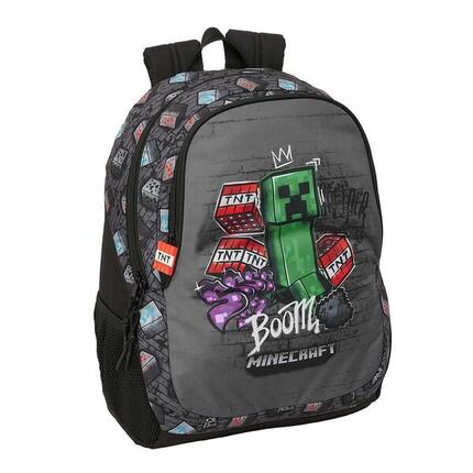 Sac à dos scolaire Minecraft pour enfants avec roulettes et porte-bouteille