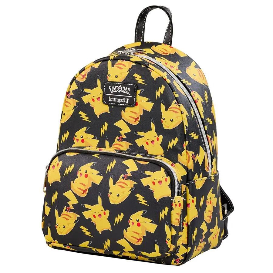 Mochila infantil Pokémon Pikachu com bolso frontal, preta e amarela 2/4
