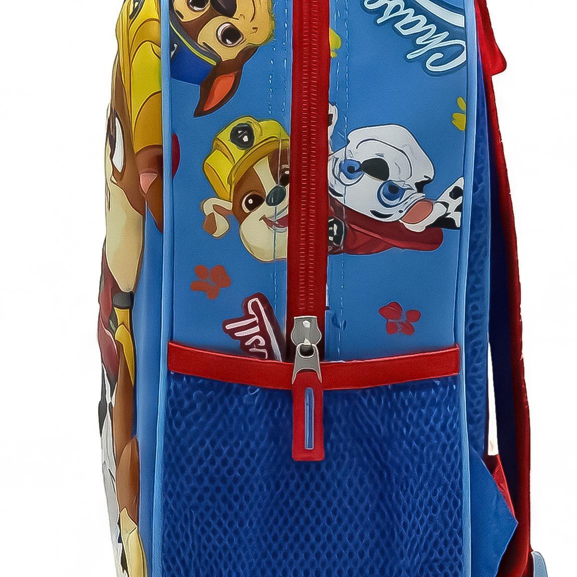 Mochila escolar infantil 3D da Patrulha Canina em poliéster e EVA, azul. 4/6
