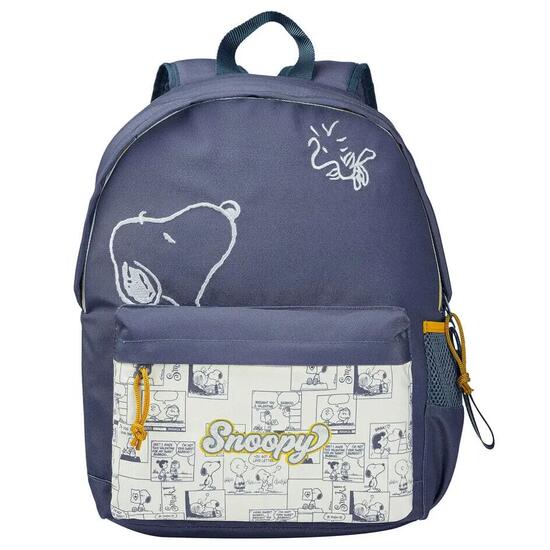 Sac à dos enfant Snoopy Peanuts 40 cm à 2 compartiments, bleu marine