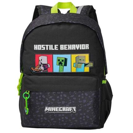 Sac à dos scolaire Minecraft pour enfants avec roulettes et porte-bouteille