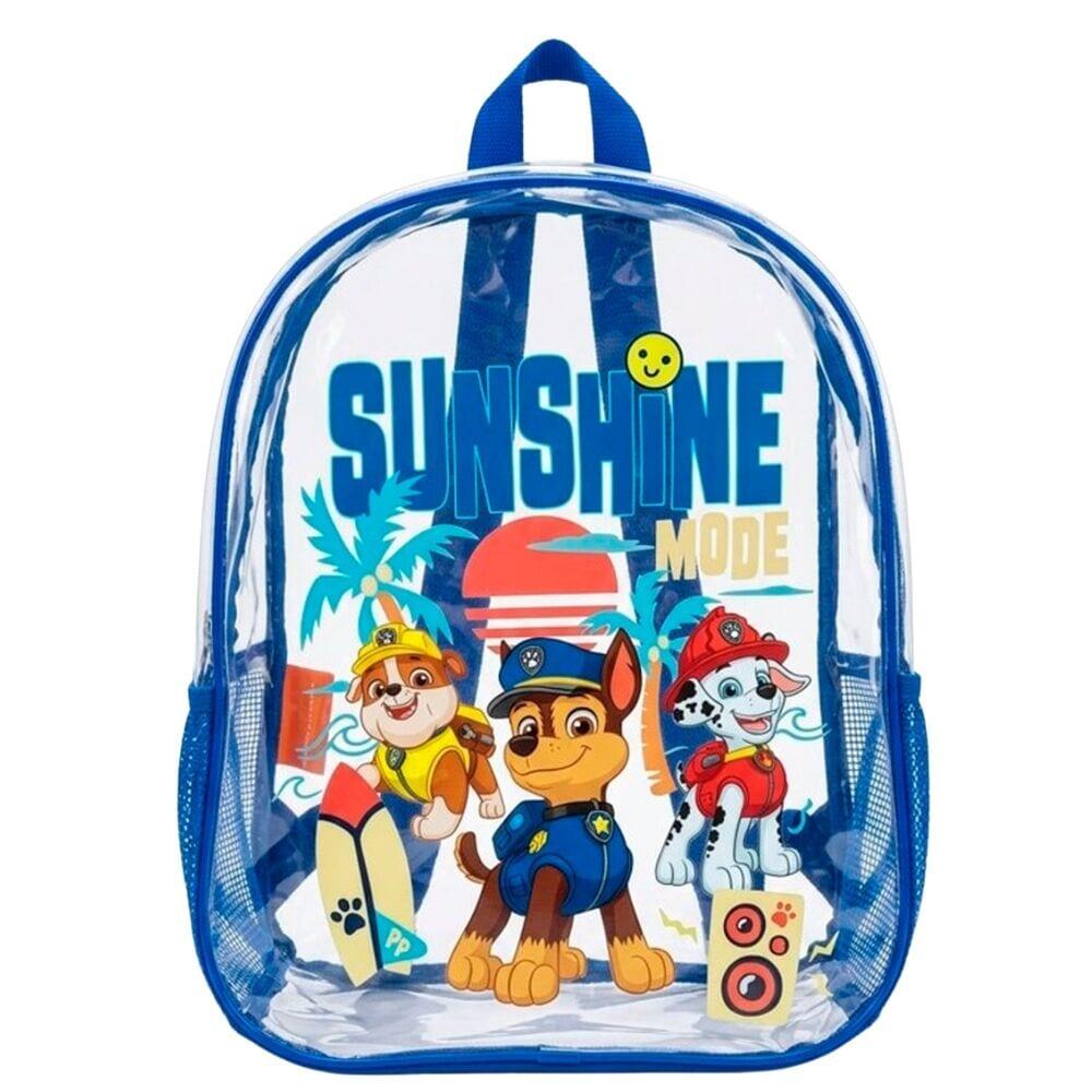 Mochila infantil Patrulha Canina, PVC transparente, 31 cm, com tela azul. 2/4