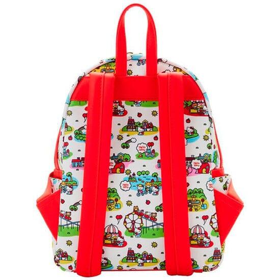 Mochila infantil Hello Kitty de 26 cm com zíper branco e vermelho 2/3