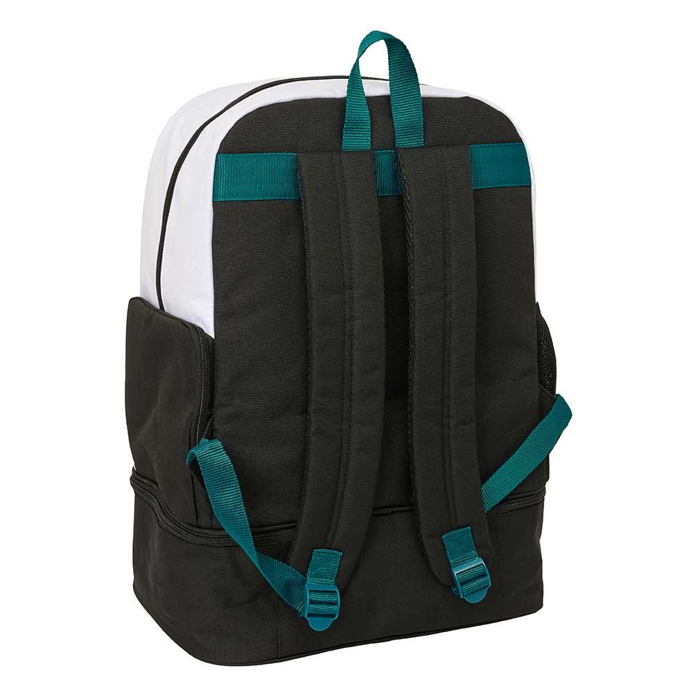 Mochila de treino do Real Madrid para adultos com porta-garrafa, branca e preta. 2/4