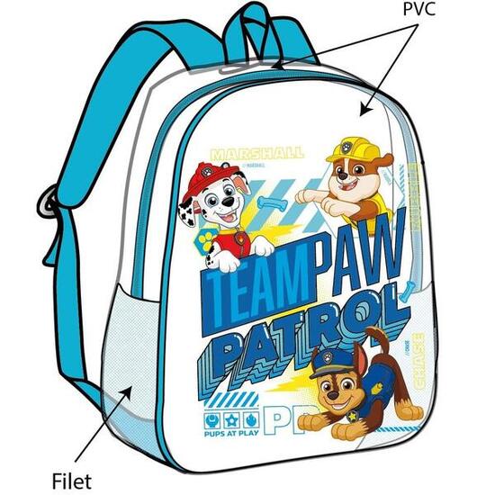 Mochila Escolar con Carro Infantil Paw Patrol Dino Rescue Azul y Roja