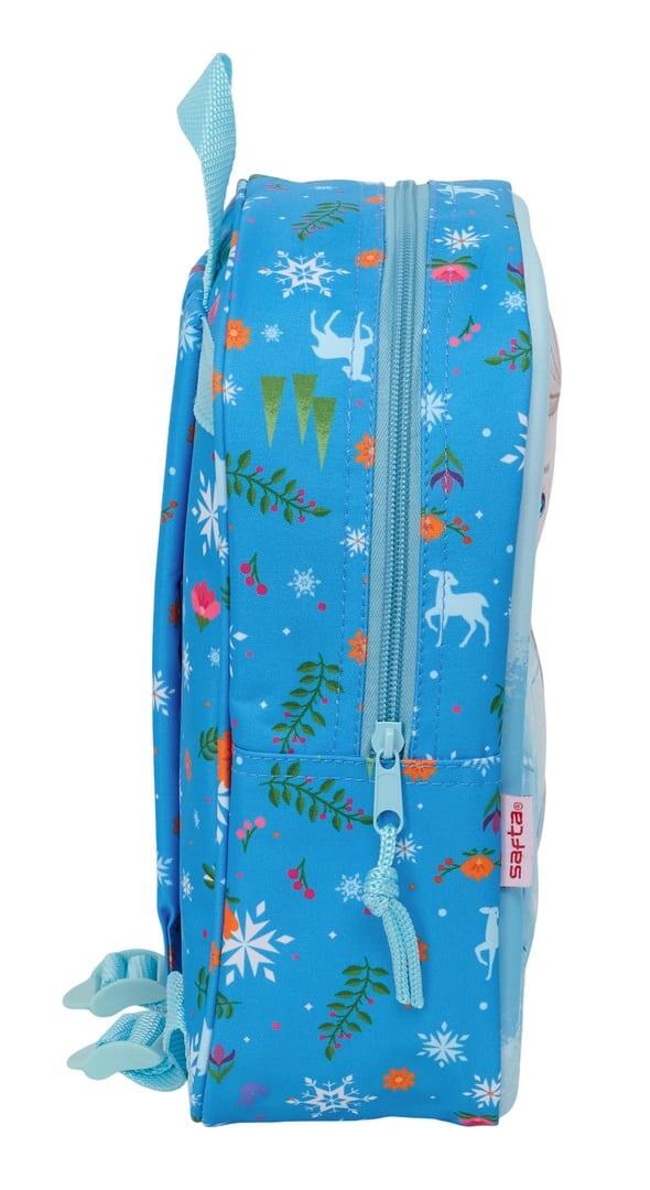 Mochila infantil Frozen 3D com zíper e alça superior - Azul 3/3