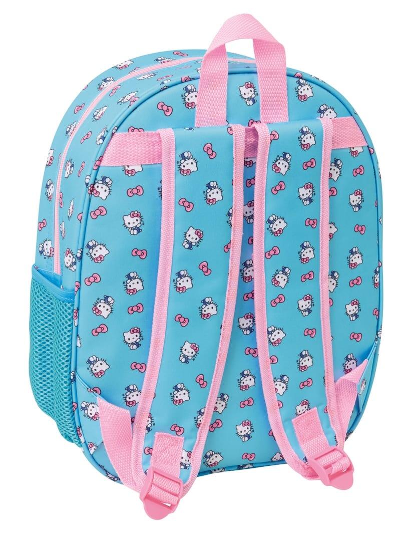 Zaino 3D Hello Kitty per bambini con portabottiglie e manici imbottiti - Blu 2/3