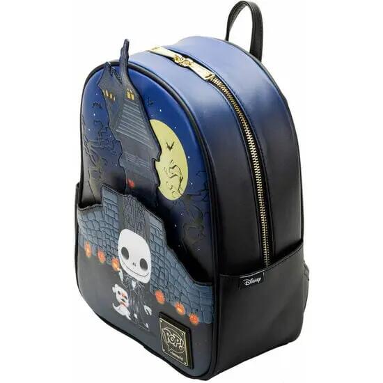 Zaino da adulto Jack Skellington in poliestere con spallacci regolabili, blu 3/3