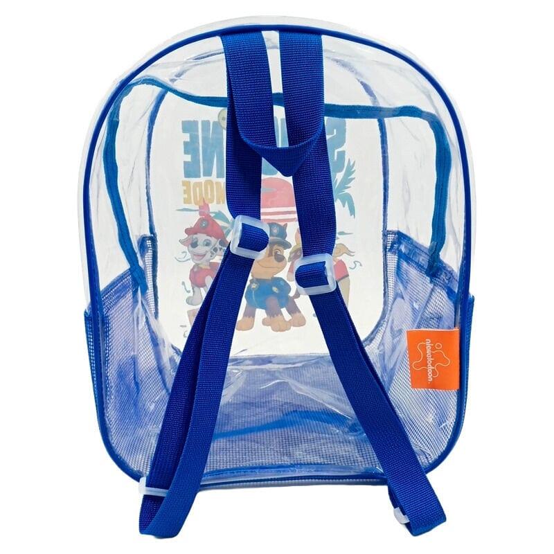 Mochila infantil Patrulha Canina, PVC transparente, 31 cm, com tela azul. 4/4